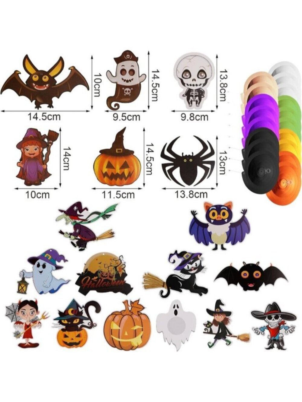 36pcs Halloween Hanging Swirl Decorations Colorful Halloween Ceiling Ornaments - Picture 2 of 6